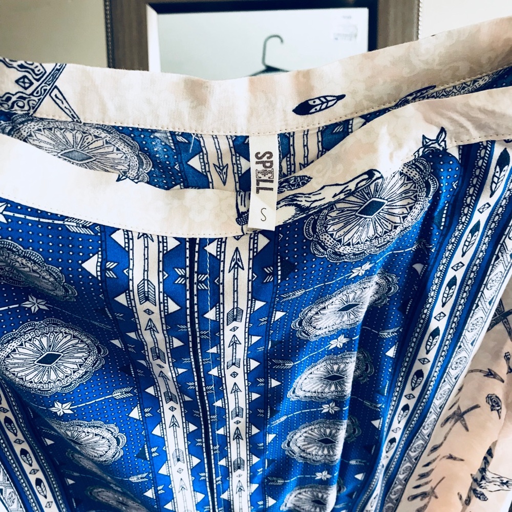 SPELL gorgeous bohemian gypsy vibe slit skirt